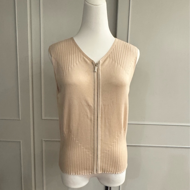 《新歡舊愛》正品CHANEL香奈兒奶茶色針織背心上衣外套-1