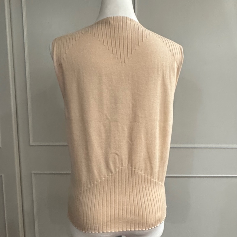 《新歡舊愛》正品CHANEL香奈兒奶茶色針織背心上衣外套-5
