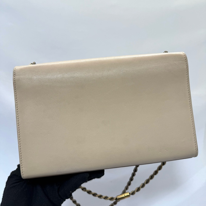 YSL 聖羅蘭 卡其色牛皮肩背斜背包 KATE MEDIUM-1