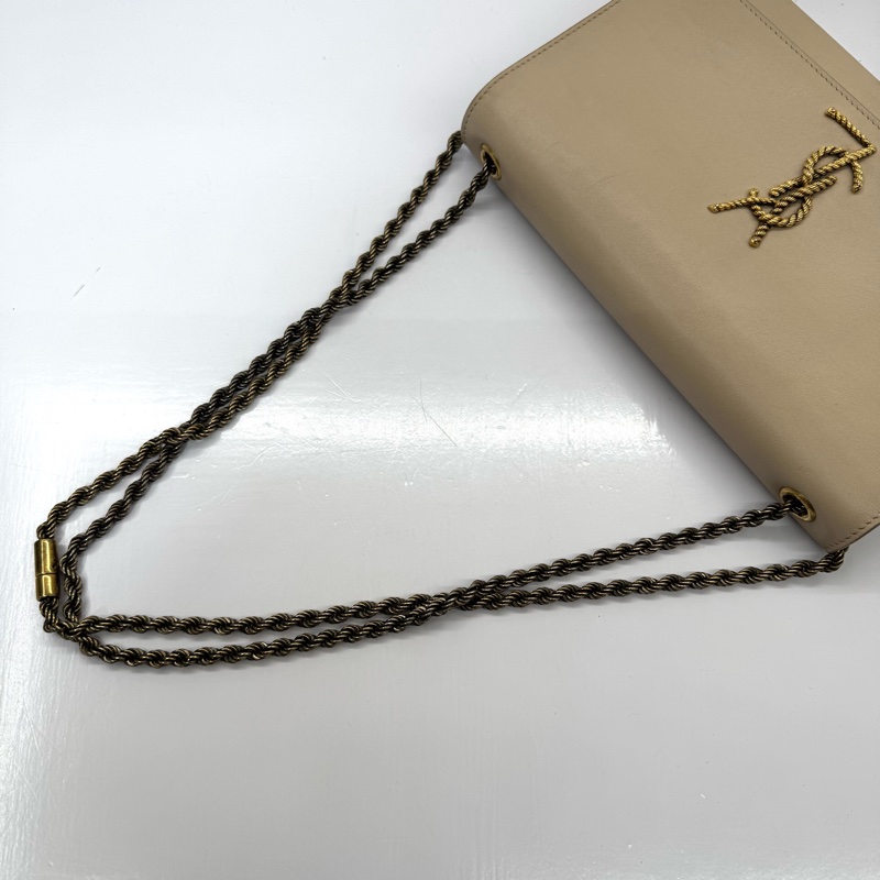 YSL 聖羅蘭 卡其色牛皮肩背斜背包 KATE MEDIUM-4