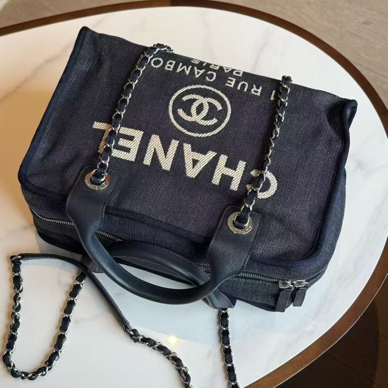 Chanel 香奈兒保齡球沙灘手提單肩包 約32x23-1