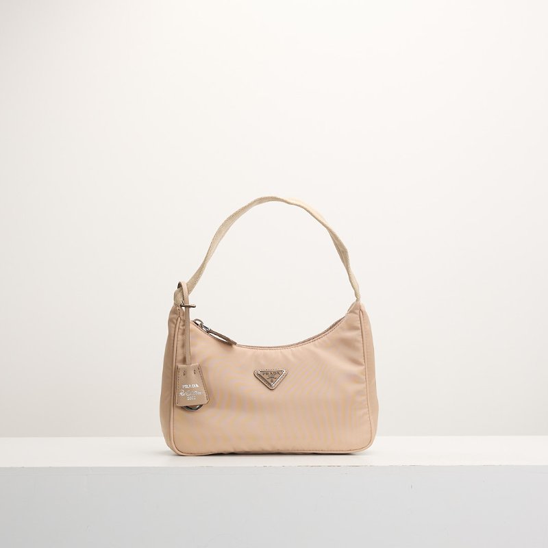 二手Prada Hobo 2000 腋下包/奶茶色-0