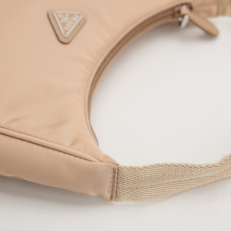 二手Prada Hobo 2000 腋下包/奶茶色-11