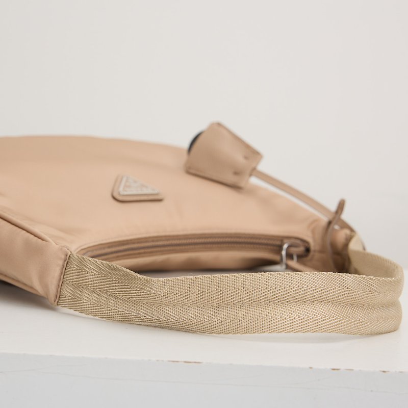 二手Prada Hobo 2000 腋下包/奶茶色-14