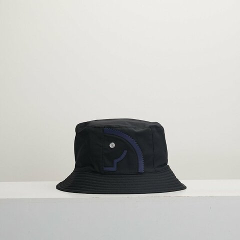 Hermès 馬頭拼接漁夫帽/ 黑