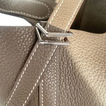 Hermes Picotin 18 PM 菜籃子 大象灰 Etoupe TC Clemence 銀扣 PHW U刻 手提包 愛馬仕-9