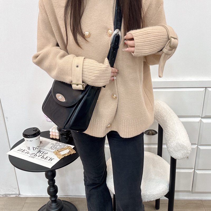 Versace經典黑色漆皮包🖤 Vintage 中古 二手 肩背包 斜背包-2