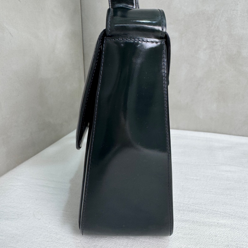 Versace經典黑色漆皮包🖤 Vintage 中古 二手 肩背包 斜背包-8