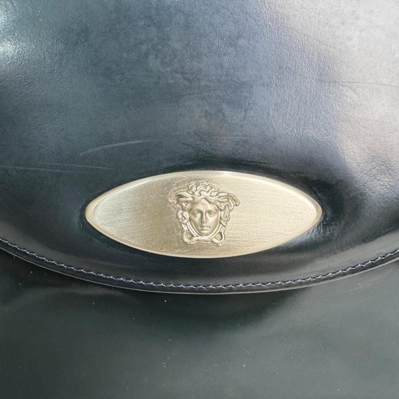 Versace經典黑色漆皮包🖤 Vintage 中古 二手 肩背包 斜背包-9