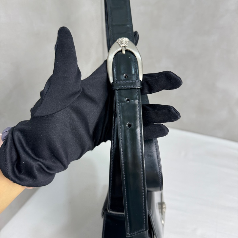 Versace經典黑色漆皮包🖤 Vintage 中古 二手 肩背包 斜背包-16