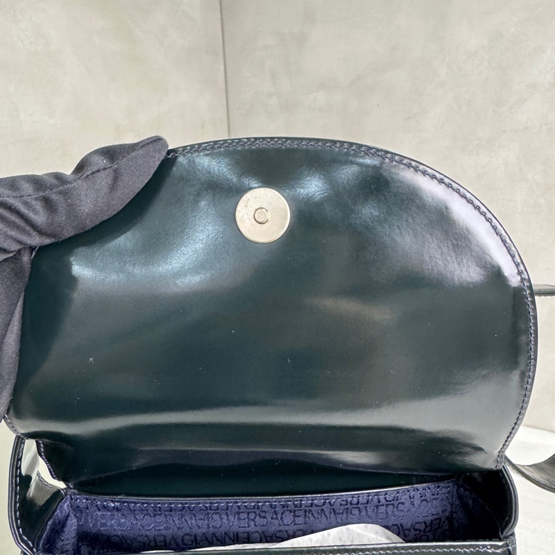 Versace經典黑色漆皮包🖤 Vintage 中古 二手 肩背包 斜背包-23