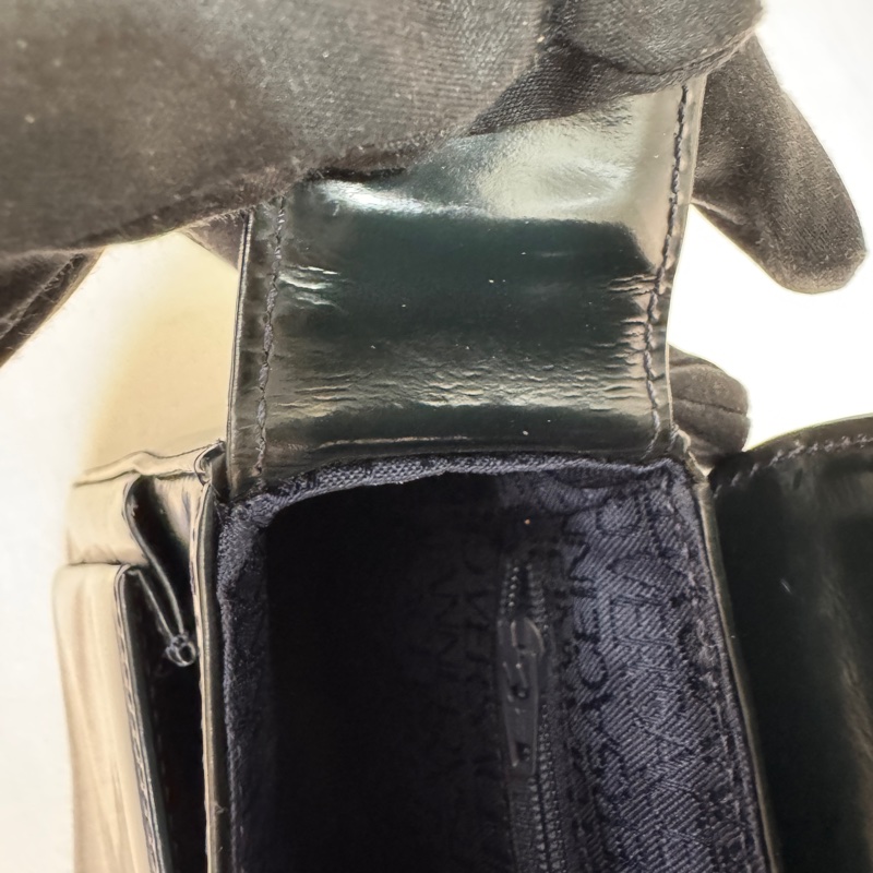 Versace經典黑色漆皮包🖤 Vintage 中古 二手 肩背包 斜背包-29