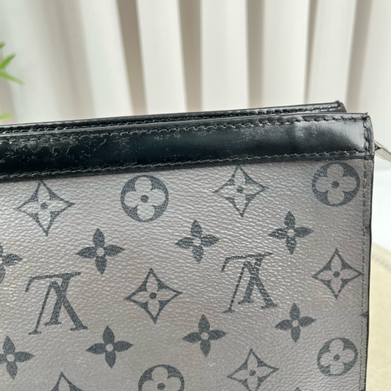 LV路易威登 灰色老花洗漱包 經典滿印設計 拉鍊開合 內裡乾淨整潔-14