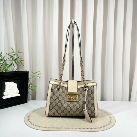 cq zyy GUCCI古馳 Padlock小號老花鏈條包 米白拼色 經典款 容量實用 手機錢包都能裝 日常出門很方便 百搭不挑衣服