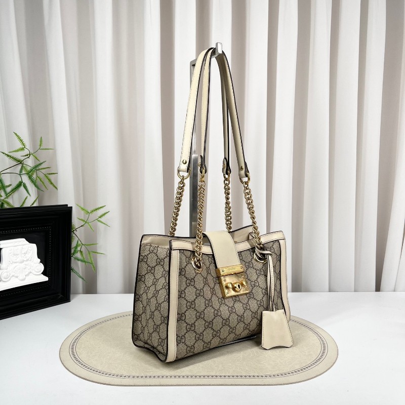 cq zyy GUCCI古馳 Padlock小號老花鏈條包 米白拼色 經典款 容量實用 手機錢包都能裝 日常出門很方便 百搭不挑衣服-2