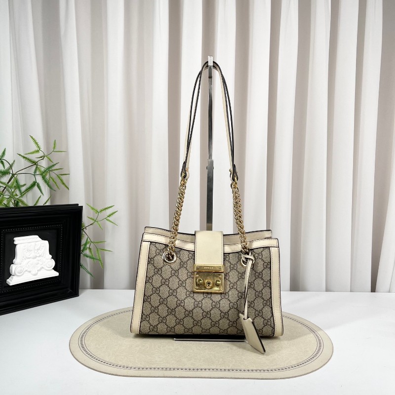 cq zyy GUCCI古馳 Padlock小號老花鏈條包 米白拼色 經典款 容量實用 手機錢包都能裝 日常出門很方便 百搭不挑衣服-5