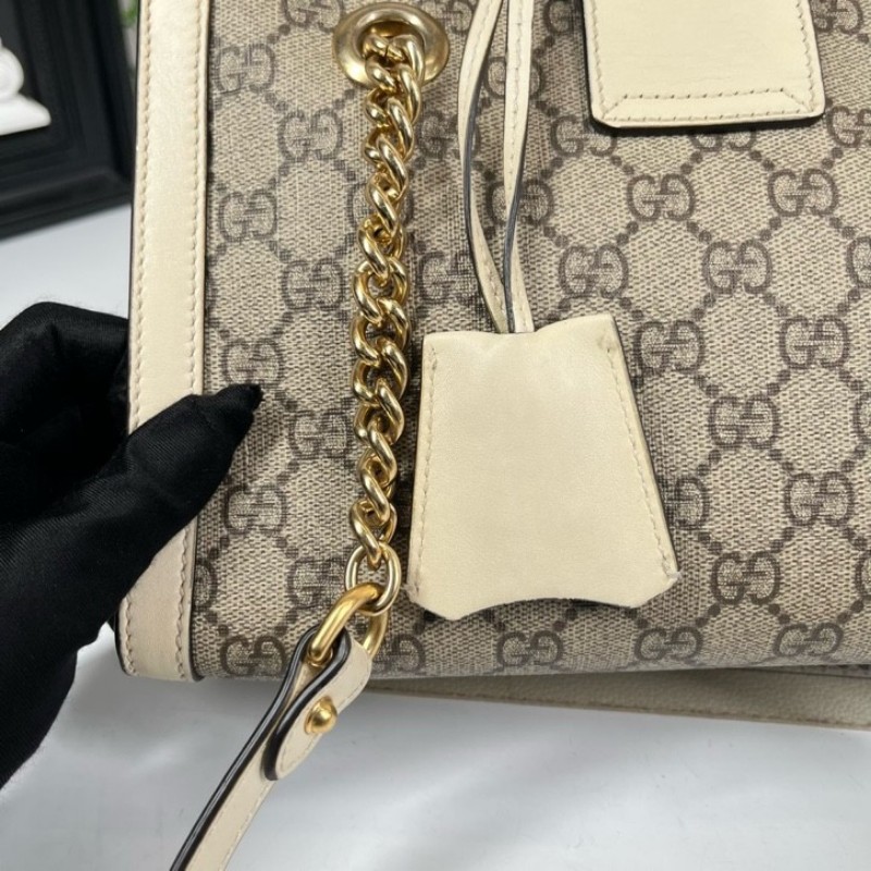 cq zyy GUCCI古馳 Padlock小號老花鏈條包 米白拼色 經典款 容量實用 手機錢包都能裝 日常出門很方便 百搭不挑衣服-21