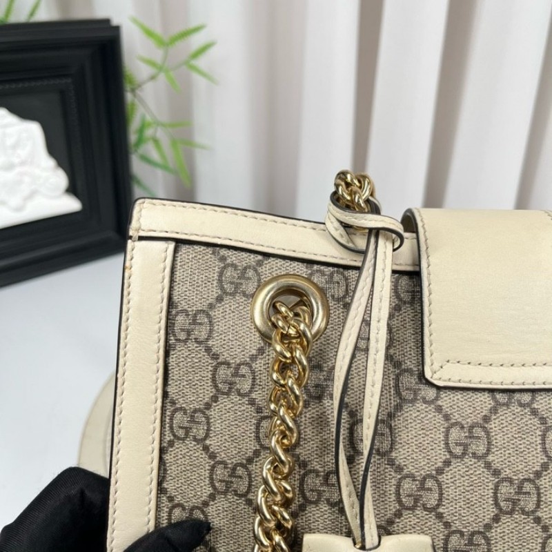 cq zyy GUCCI古馳 Padlock小號老花鏈條包 米白拼色 經典款 容量實用 手機錢包都能裝 日常出門很方便 百搭不挑衣服-23