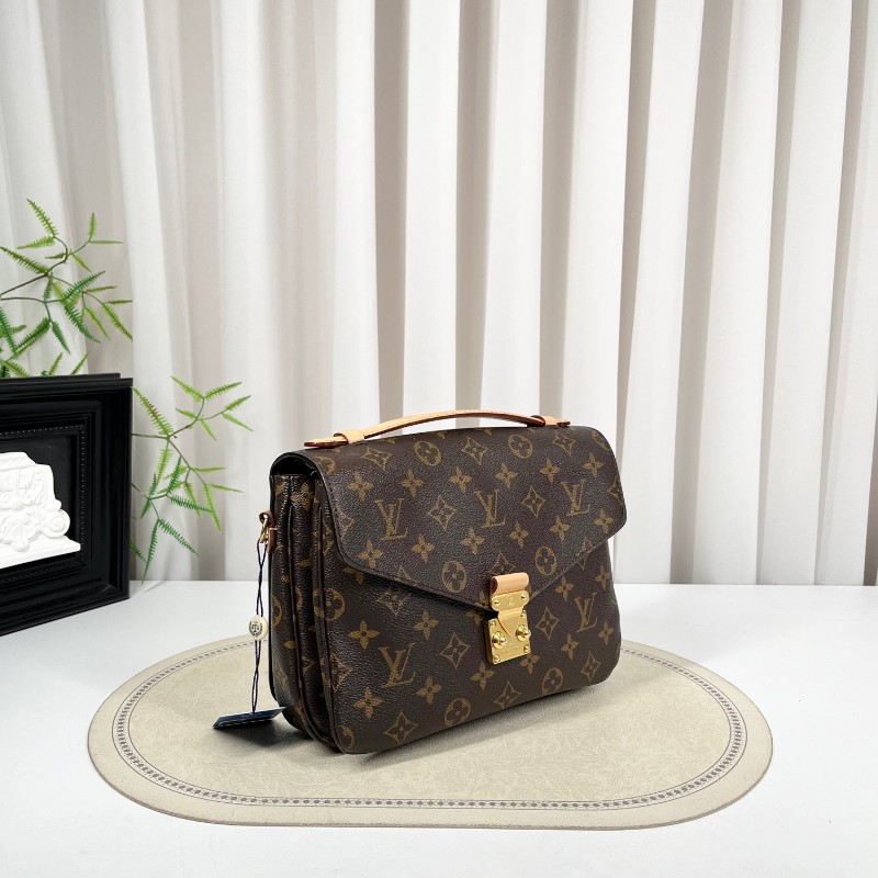 LV路易威登 Pochette Metis老花郵差包中號 經典老花配色 塗層帆布拼牛皮 肩帶可調節 手提單肩斜挎都可以-3