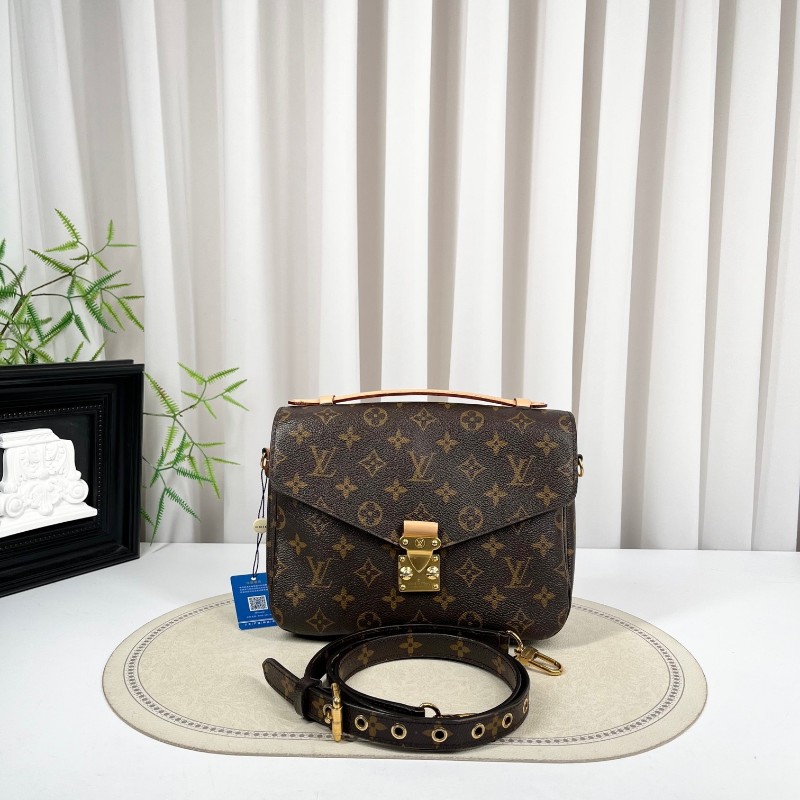 LV路易威登 Pochette Metis老花郵差包中號 經典老花配色 塗層帆布拼牛皮 肩帶可調節 手提單肩斜挎都可以-5