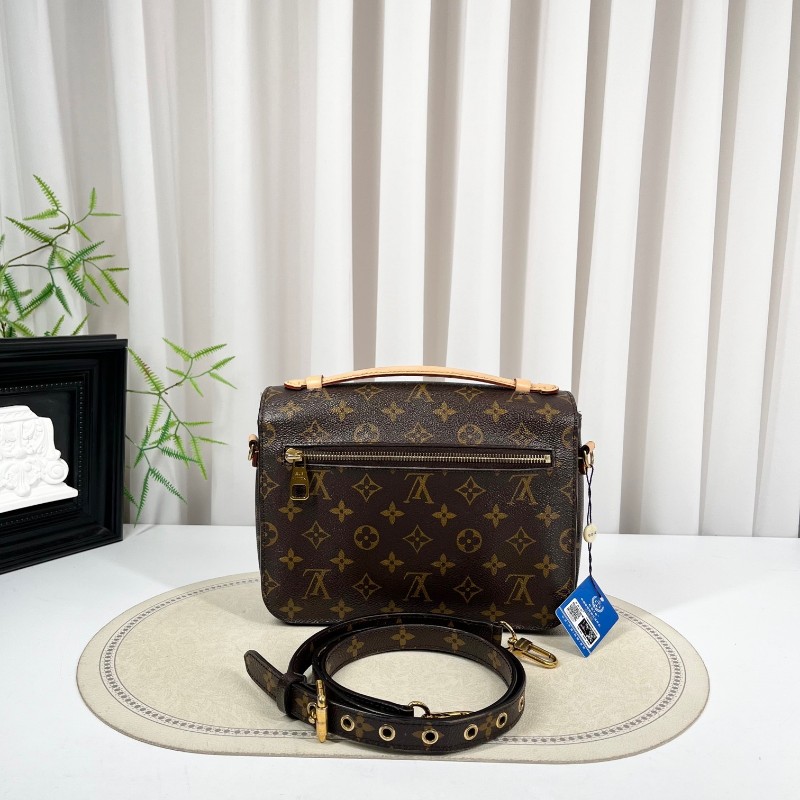 LV路易威登 Pochette Metis老花郵差包中號 經典老花配色 塗層帆布拼牛皮 肩帶可調節 手提單肩斜挎都可以-6