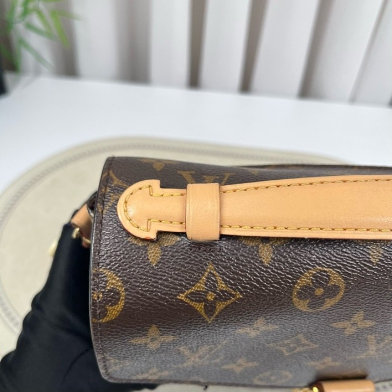 LV路易威登 Pochette Metis老花郵差包中號 經典老花配色 塗層帆布拼牛皮 肩帶可調節 手提單肩斜挎都可以-18