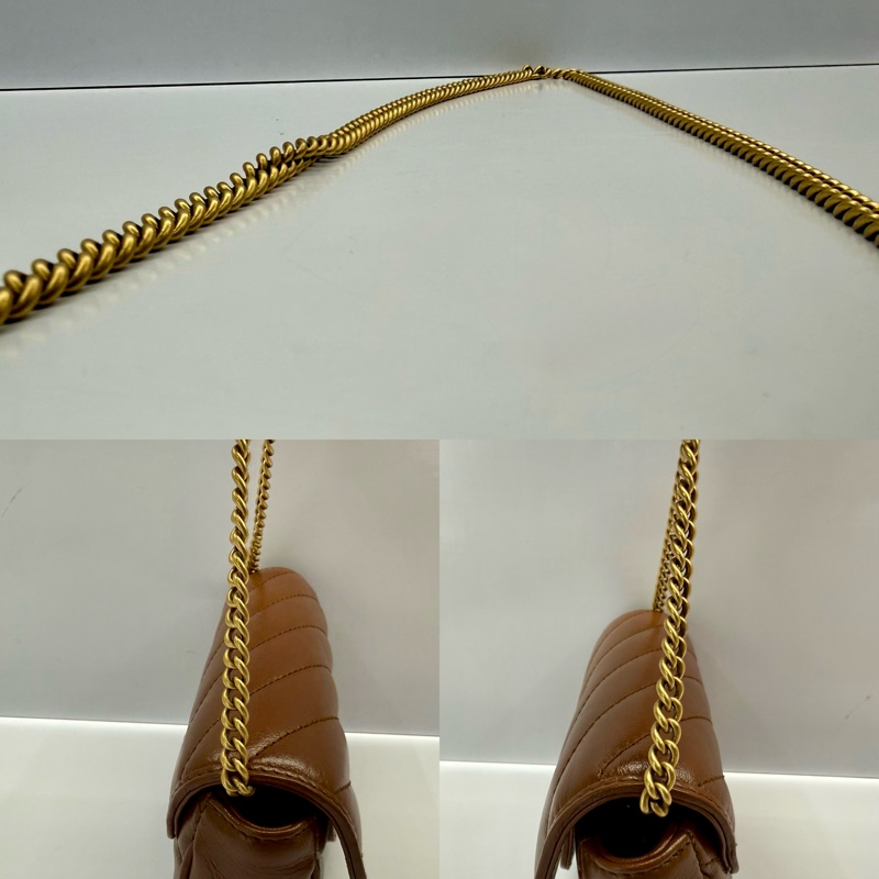 古馳 GUCCI 棕色 MARMONT 迷你皮革斜/肩背包 476433-5