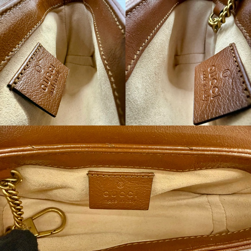 古馳 GUCCI 棕色 MARMONT 迷你皮革斜/肩背包 476433-6