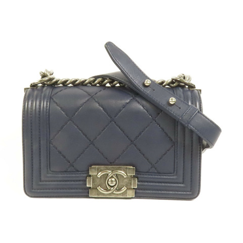 CHANEL 牛皮皮革Boy 20鏈帶肩背袋