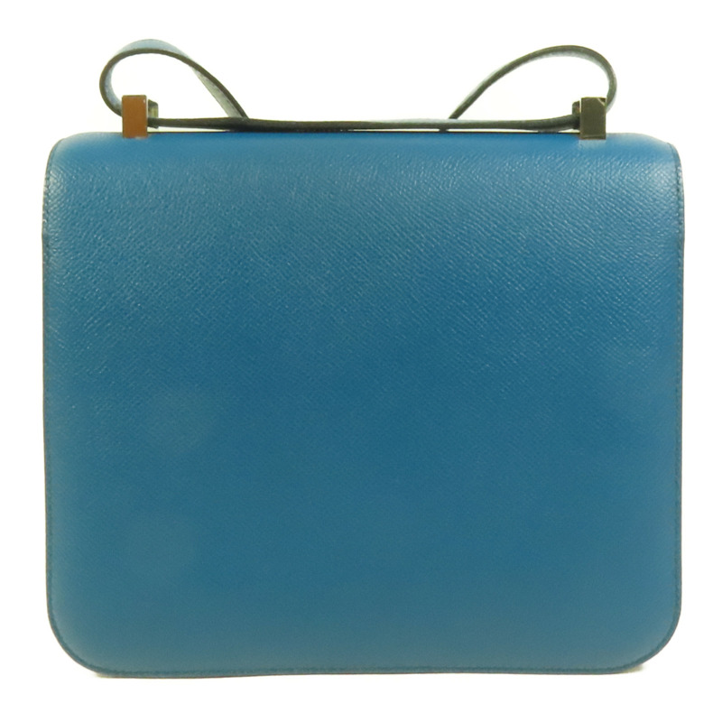 HERMES Epsom皮革Constance 24銀扣肩背袋Bleu Izmir-1