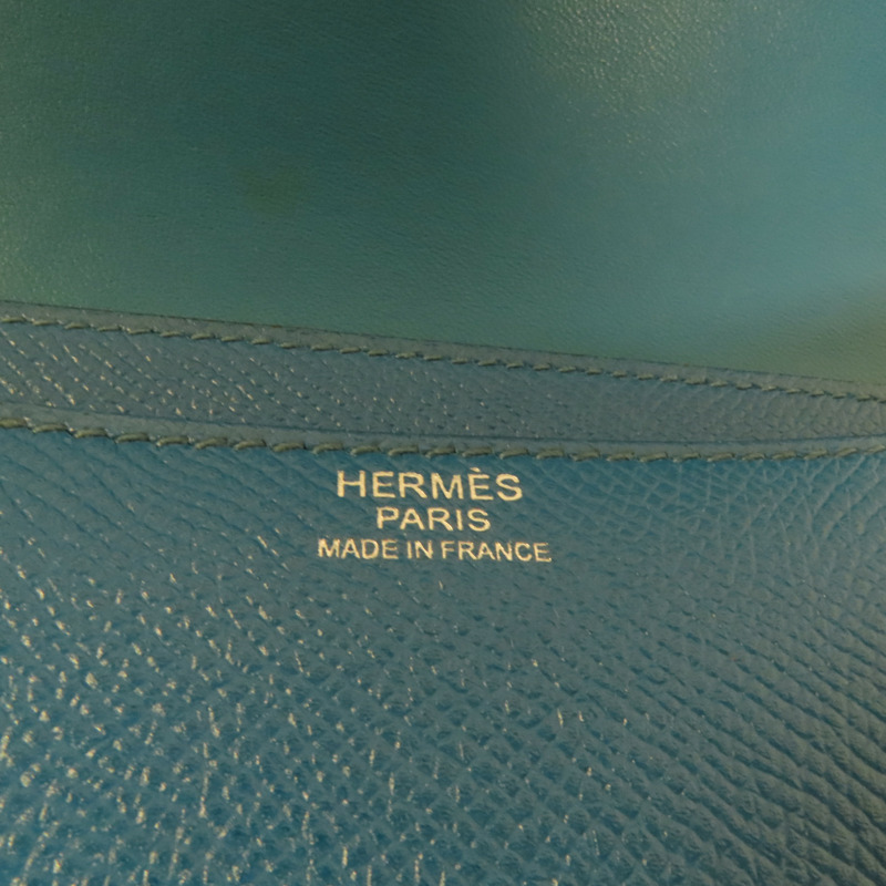 HERMES Epsom皮革Constance 24銀扣肩背袋Bleu Izmir-7