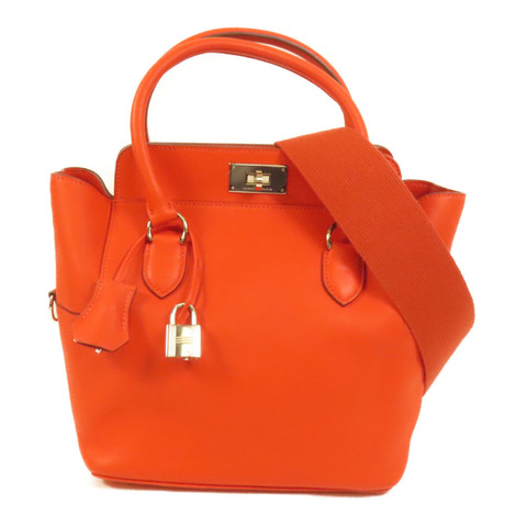 HERMES Swift皮革Toolbox 20銀扣手挽肩背兩用袋Rouge Tomate