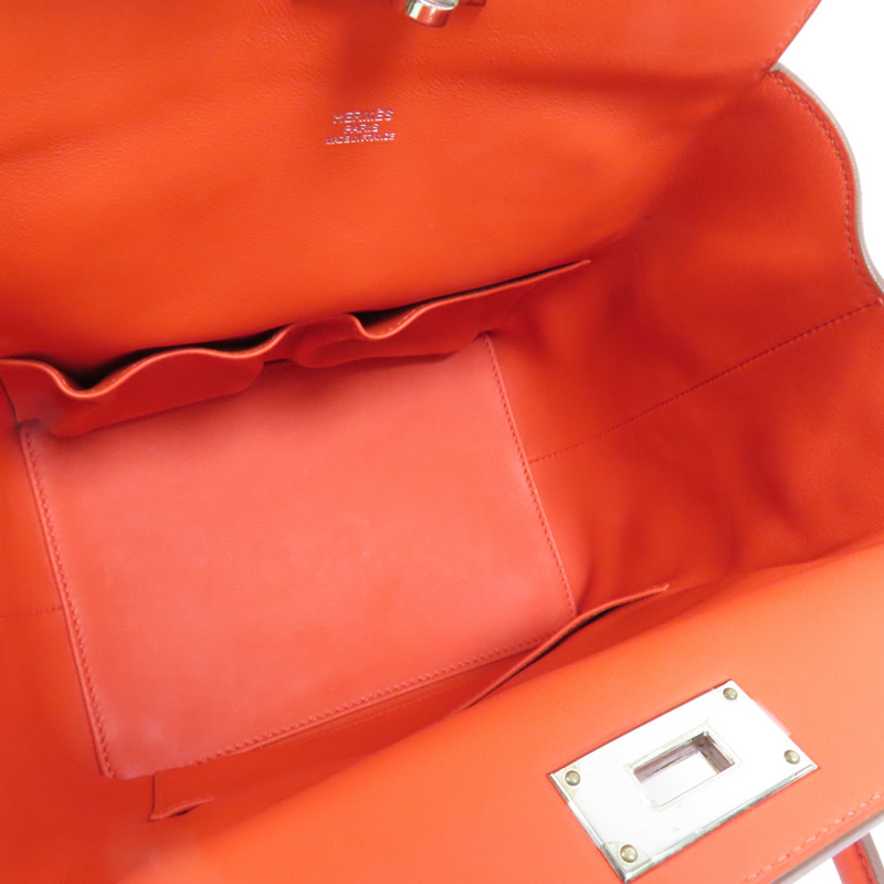 HERMES Swift皮革Toolbox 20銀扣手挽肩背兩用袋Rouge Tomate-4