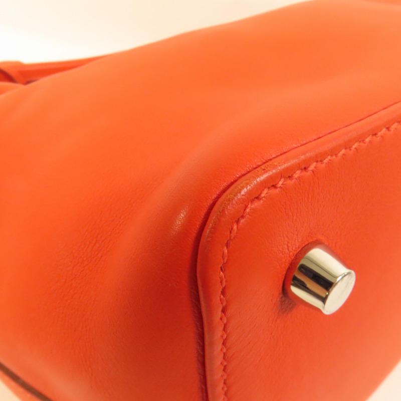 HERMES Swift皮革Toolbox 20銀扣手挽肩背兩用袋Rouge Tomate-11