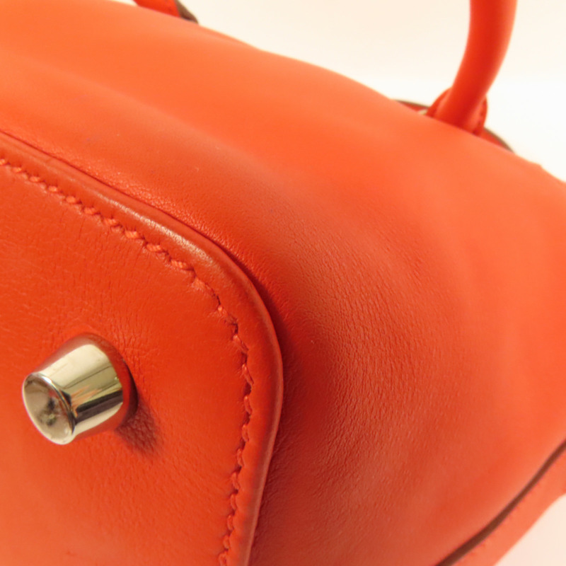 HERMES Swift皮革Toolbox 20銀扣手挽肩背兩用袋Rouge Tomate-14