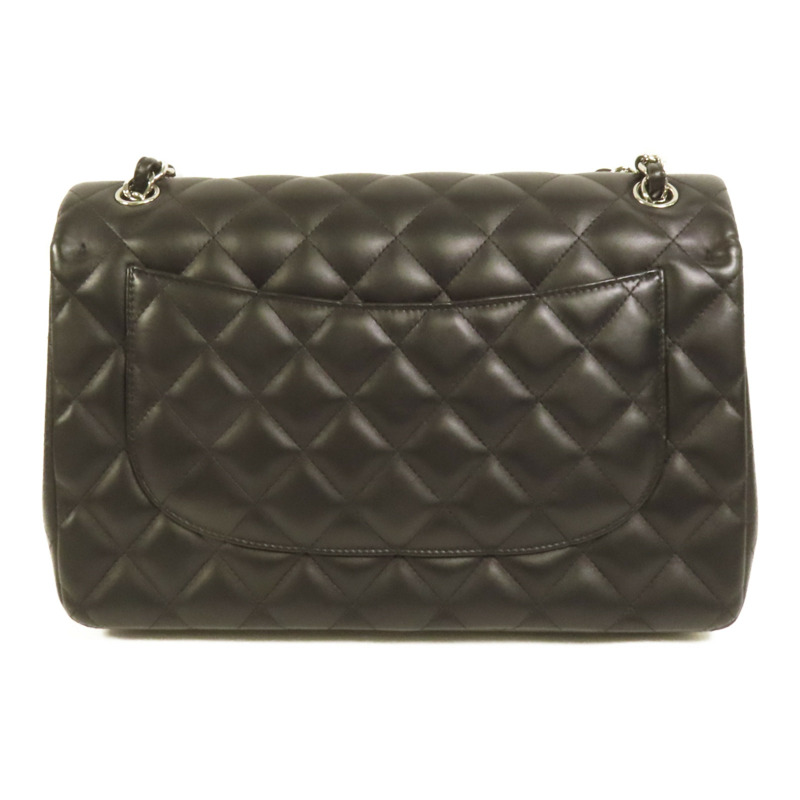 CHANEL 羊皮皮革Large Classic銀扣鏈帶肩背袋-1