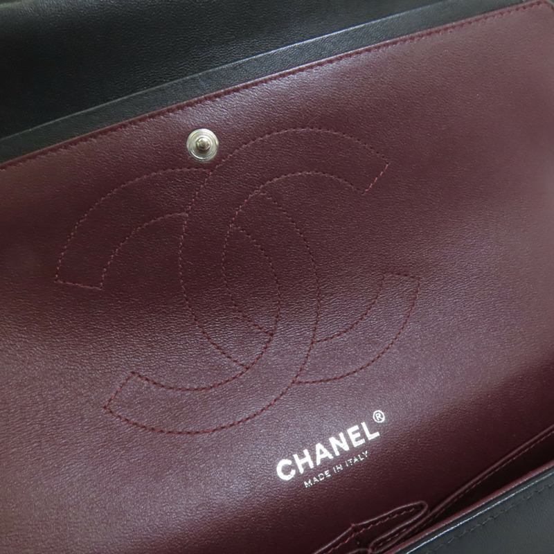 CHANEL 羊皮皮革Large Classic銀扣鏈帶肩背袋-6