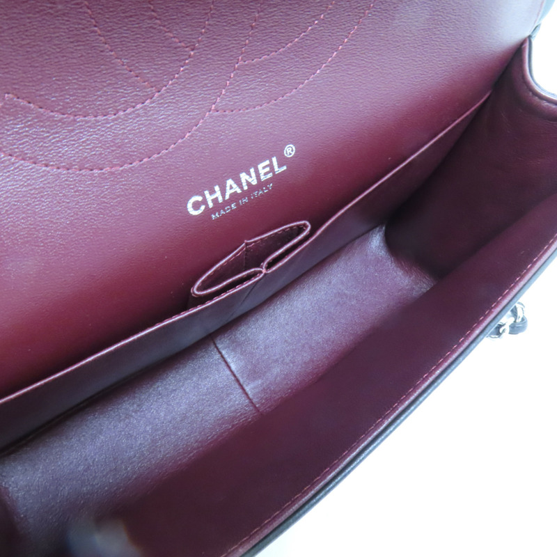 CHANEL 羊皮皮革Large Classic銀扣鏈帶肩背袋-7