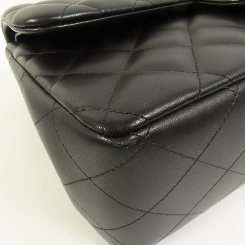 CHANEL 羊皮皮革Large Classic銀扣鏈帶肩背袋-13
