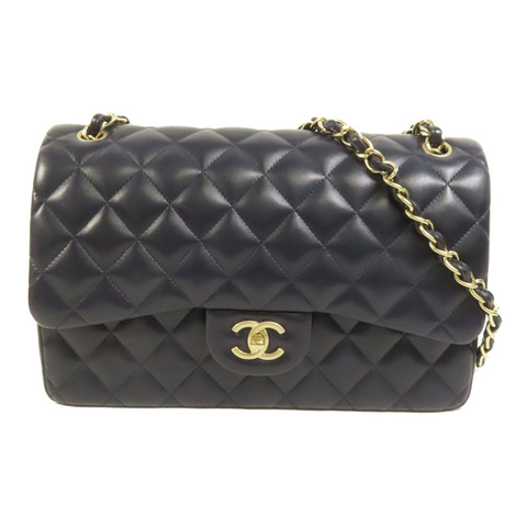 CHANEL 羊皮皮革Large Classic金扣鏈帶肩背袋