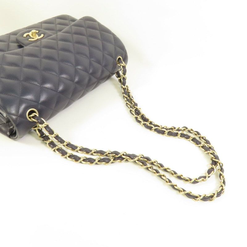 CHANEL 羊皮皮革Large Classic金扣鏈帶肩背袋-4