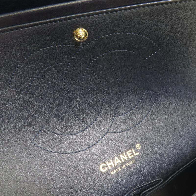 CHANEL 羊皮皮革Large Classic金扣鏈帶肩背袋-7