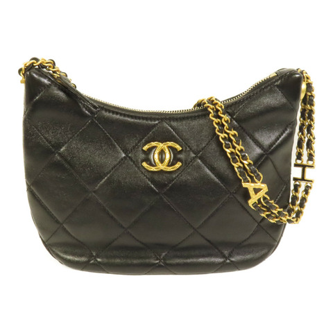 CHANEL 牛皮皮革Hobo金扣肩背袋