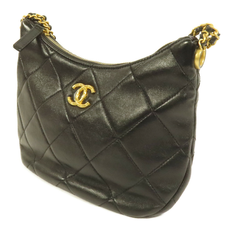 CHANEL 牛皮皮革Hobo金扣肩背袋-2