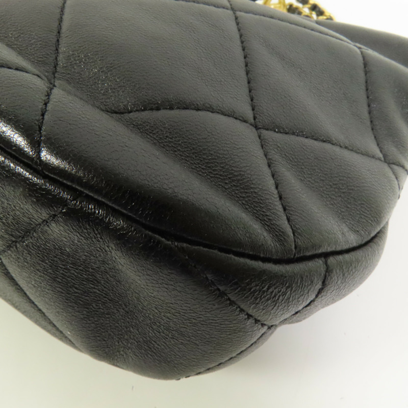 CHANEL 牛皮皮革Hobo金扣肩背袋-12