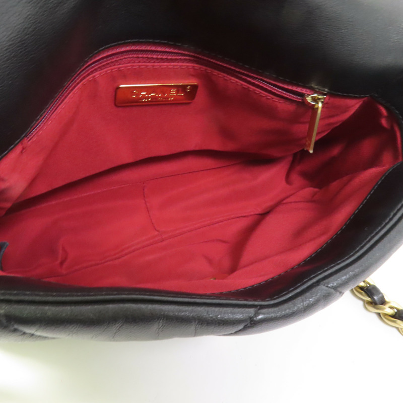 CHANEL 羊皮皮革Chanel 19 Small金扣鏈帶肩背袋-4