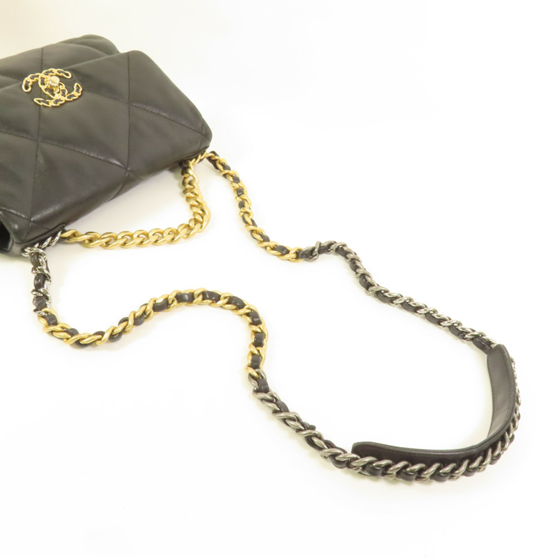 CHANEL 羊皮皮革Chanel 19 Small金扣鏈帶肩背袋-5
