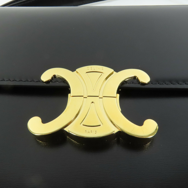 CELINE 牛皮皮革Classique Triomphe金扣肩背袋-7