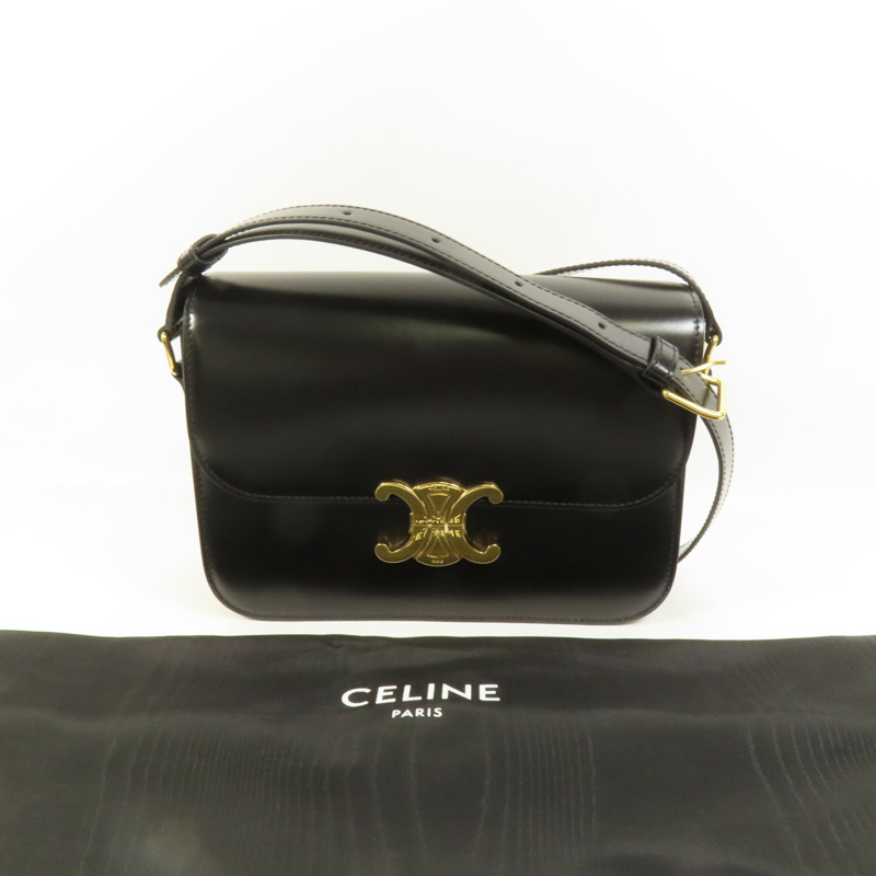 CELINE 牛皮皮革Classique Triomphe金扣肩背袋-11