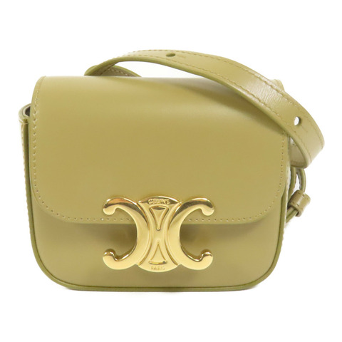CELINE 牛皮皮革Mini Claude金扣肩背袋